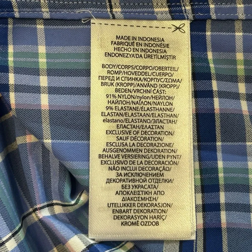Polo Ralph Lauren Classic Fit Performance Long Sleeve Blue Plaid Mens M NWT $138